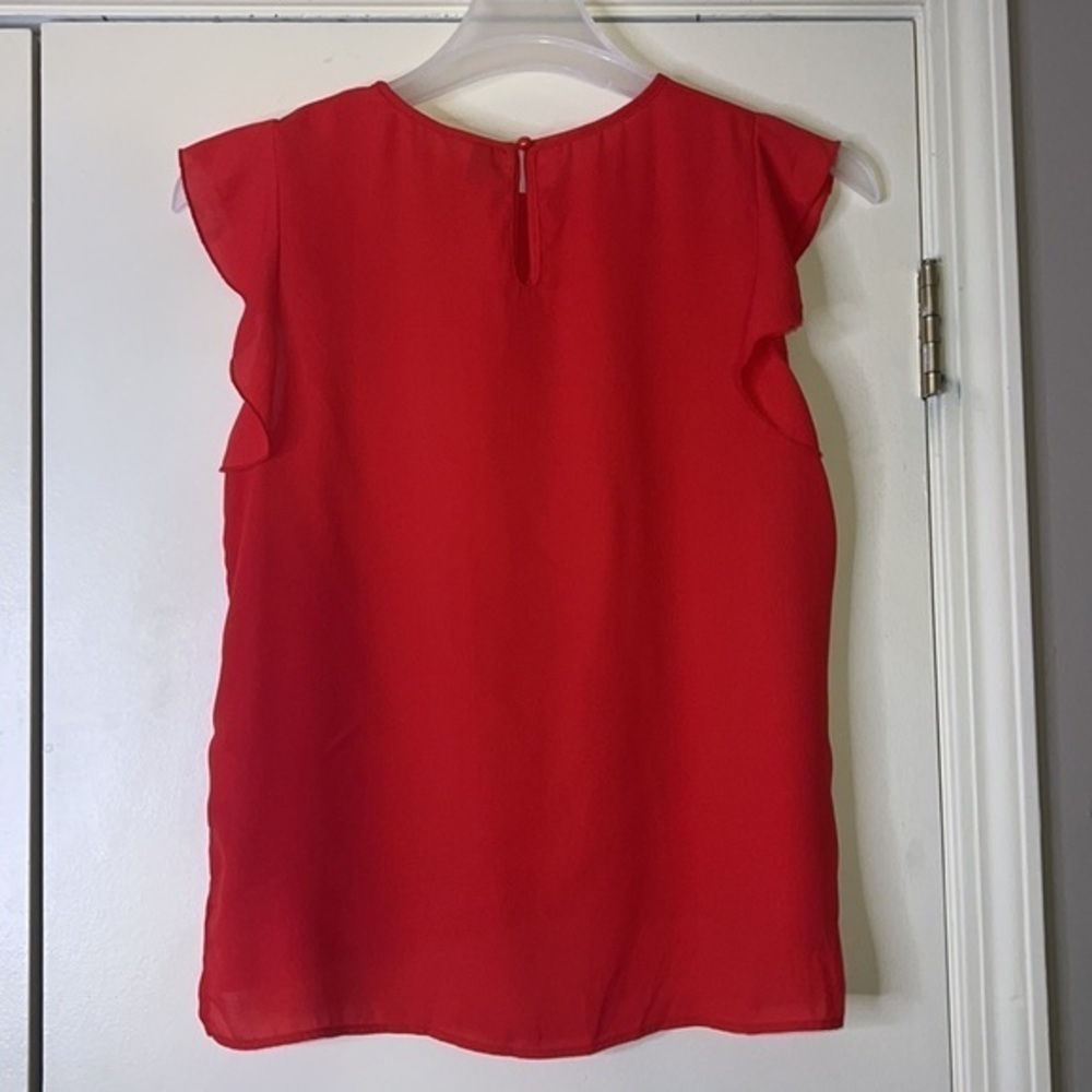 Solid Ruffle Sleeve Top Size 6 - Picture 3 of 4